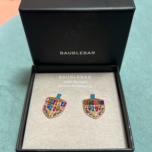Baublebar Hanukkah Dreidel rhinestone pierced earrings NEW